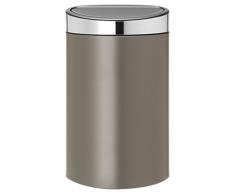 Brabantia Poubelle Touch Bin, 40 litres, Platine avec couvercle en acier inoxydable, Capacité 40 Litres, 72,7 cm x 43,5 cm x 30,2 cm