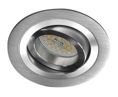 CristalRecord Helium - Kit de Spot encastrable, rond, aluminium, douilles et ampoule, GU10, 7 W, lumière neutre, 4200° K