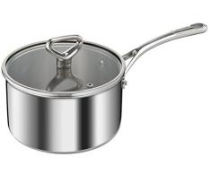 Tefal E4762444 Reserve Collection Triply, Casserole Inox 20 cm 3L + Couvercle, Tous Feux Dont Induction, Gris