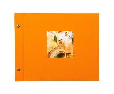 Goldbuch Album Photo Tendance, Bella Vista, 30 X 25 Cm, 40 Noires Pages avec Intercalaires En Verre, Extensibles, Orange, 26979