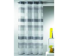 Home Maison HM6941400 Voilage Fantaisie à Rayures Horizontales Tissée Polyester Gris 140 x 240 cm