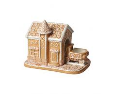 Villeroy & Boch - Winter Bakery Decoration gare en pain dépices, bougeoir décoratif en porcelaine dure, marron/blanc