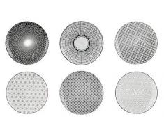 Assiette Ã dessert Komae noir et blanc diam 21 cm lot de 6