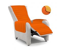ELEGANT PO-REC-Arancio/Giallo Housse de Fauteuil inclinable matelassé, Orange/Jaune, Microfibre, Standard