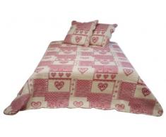 Linder 5025/69/835/230 Style Montagne Alpage JetÃ© de Lit avec 2 Taies doreiller Boutis Polyester Rouge 250 x 230 cm