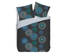 VISION InÃ¨s Housse de couette et 2 Taies assortis, Coton, Gris, 240x220cm