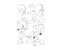 Toga SFZ15 Ours blancs Planche de sticker Felt/Feutrine Multicolore 9,5 x 18,5 x 0,2 cm