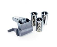 Easy Make KU6176 Rape A Fromage Moulin 3 Lames Coloris ALEATOIRE, INOX, Gris/Rouge/Vert