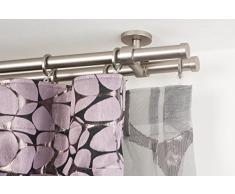 InCasa Double Tringle Ã Rideaux: Ã 20 mm, L. 440 cm. en Acier satinÃ© â Complet
