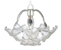 Oaks Lighting Abeba Suspension avec fleurs blanches acryliques Chromé 25 cm
