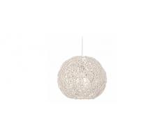Homemania 8698522514598 Lampe à Suspension Tirol, Bois, 40 W, Blanc, 35 x 35 x 90 cm