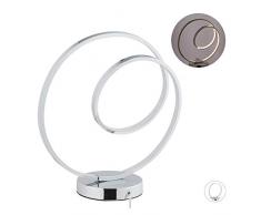 Relaxdays 10028404_469 Lampe LED, Cercle, aluminium,lampadaire table, Salon et chambre, H 36, argentée, métal, plastique, 36 x 35 x 15 cm