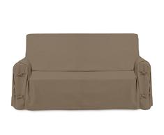 Soleil dOcre 112034 Panama Housse de Fauteuil en Coton Taupe 100 x 200 x 60 cm