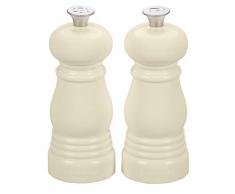 Le Creuset Set de Moulins, Moulin à Sel et Poivre, Corps Ultra Résistant ABS, 5 x 5 x 12,1 cm, Mécanisme en Céramique, Crème