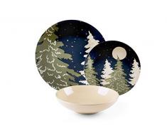 Excelsa nuit service assiettes 18Â piÃ¨ces, porcelaine et cÃ©ramique, multicolore