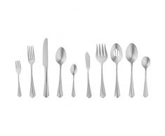 AmazonBasics Service de 65 couverts en acier inoxydable avec bord festonné Pour 12 personnes