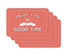 Venilia Set de table GOOD TIME, 45 x 30 cm, 4 pcs, antidérapant résiste à la chaleur et fait, Polypropylène, 59073