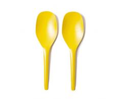 EKOBO - Duo de Couverts Ã Salade - en Fibre de Bambou - sans BPA, sans Vernis, sans Plastique - Compatible Lave Vaisselle - Jaune