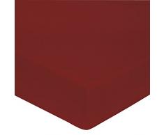 Blanc des Vosges Uni Satin Drap housse Coton Rouge 90 x 190 cm bonnet de 30 cm