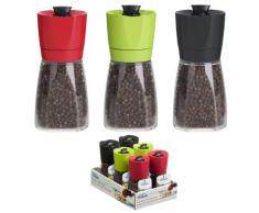 Trudeau 5050006 Moulin à Poivre Transparent/Rouge/Vert/Noir 15 cm