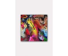 Bonamaison Horloge Murale en MDF, Multicolore, 30 x 30 cm
