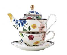 Théière et tasse motif Contessa Maxwell Williams HV0008, Porcelaine, blanc, 380 ml