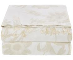 Essix - Drap Plat Promesse Satin de coton Perle 270 x 300 cm