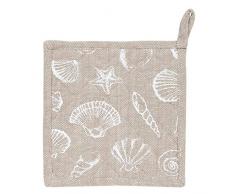 Clayre & Eef SES45N Manique en Coton Motif Coquillages Naturel