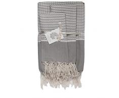 Moorish Idol - Ensemble de Serviettes Salle de Bain Lurex- 100cm x 200cm- Gris Moyen/Blanc/Argent