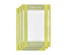 De Witte Lietaer DWL Lot 3 Torchons, 100% Coton, Blanc-Vert Citron Sulphur, 3/50x70 cm