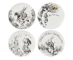 Inconnu Victoria & Albert Alice au Pays des Merveilles Assiettes Ã Dessert, Blanc, Lot de 4