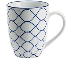 Fill 21310 FL.007 Set de 4 Tasses en Porcelaine de la Collection Indaco - Indigo