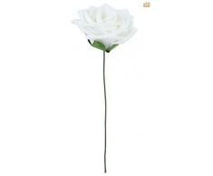 Akord Classique Rose Fleurs pour Mariage Demoiselle dhonneur/mariée artificielles Bouquets, Polyester, Blanc, 20.1 x 7.9 x 1 cm
