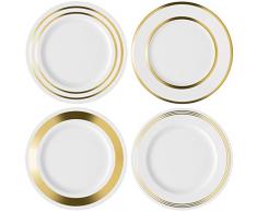 LSA International Deco Assiette Ã28Â cm Assortis X 4, DorÃ©