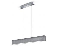 Plafonnier, Nickel Tissu, gris, Integriert 18W