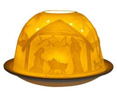 Him DL0016 lit denfant (Nativity Scene) -photophore en Porcelaine, Blanc Cassé, 12x12x8 cm