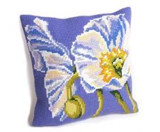Collection dArt CD5092 40 x 40 cm Snow Poppy Kit Point de Croix Coussin, Coton, Multicolore, 20 x 4,7 x 11,6 cm