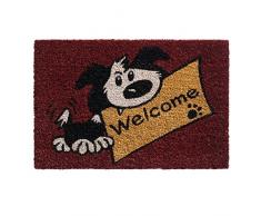 F & S Paillasson dentrée Robuste 100% Fibres de Coco Naturel, Chien, 40 x 60 cm