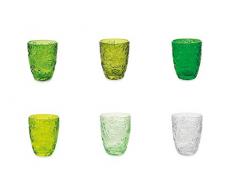 Villa DEste Home Tivoli 2195420 Jungle Lot de 6 verres à eau Ass, verre