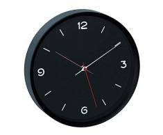 TFA-Dostmann Horloge Murale analogique silencieuse avec Couvercle en Verre 30 x 50 x 309 mm, Noir, (L) 309 x (B) 50 x (H) 309 mm
