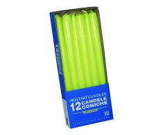 Cereria de Giorgio risthÃ² Bougies Coniques pour bougeoir, Cire, Vert Pop, 2.2Â x 25Â cm, 10Â unitÃ©s