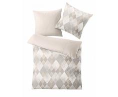 Kleine Wolke 6267271954Â Spike Parure Housse de Couette Satin Coton Taupe 220Â x 155Â cm
