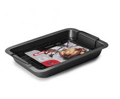 IBILI 828637 Plat Ã Four avec Grill, Acier, Schwarz, 37 x 27 x 6 cm