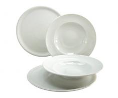 Creatable, 17871, SÃ©rie Europa Blanc, Assiette Pizza et PATES, 4 piÃ¨ces, Porcelaine, 33 x 15 x 34 cm