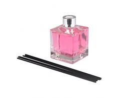 HOMEA 6DIF102OD Diffuseur de Parfum CarrÃ© Verre Rose 9 x 7 x 22,5 cm