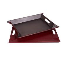 Freeform Plateau tournant en similicuir Rouge/gris 9 x 12 x 16 cm