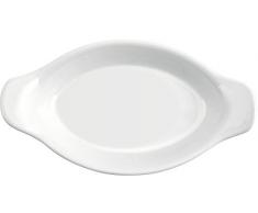 Home Plat Ovale avec poignÃ©e, 23Â x 13Â x 4Â cm, Blanc