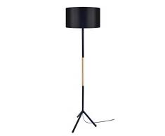 Tosel 51152 Lampadaire 1 Lumière Acier, E27, 40 W, Noir, 40 x 155 cm
