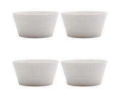 Casa Domani 5254554 Casual Evolve Set de Bol Conique Porcelaine Blanc