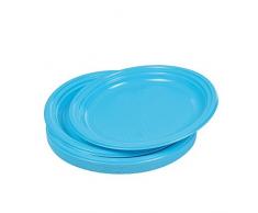 Viphome 6ASJ045BR Lot de 20 Assiettes Bleu 22 cm